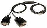 USB 2.0 Cable to 2 x DB9M RS232 Serial Ports