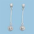 Sterling Silver CZ Earrings, Size: 41mm