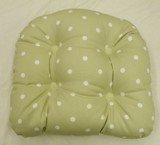 Spotted Chunky Padded Seat Cushion Sage Green in Cath Kidston Vintage Style Look