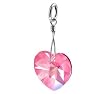Sterling Silve Pink Swarovski Crystal Heart Pendant Charm