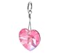 Made with Swarovski Elements� Heart Shaped Multi faceted Pink Crystal.925 Sterling Silver 1" Long Pendant Charm