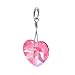 Made with Swarovski Elements� Heart Shaped Multi faceted Pink Crystal.925 Sterling Silver 1" Long Pendant Charm