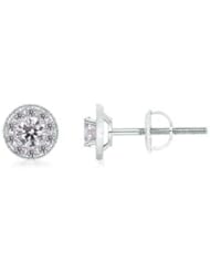 0.75 ct Solitaire Diamond Stud Earrings in Platinum