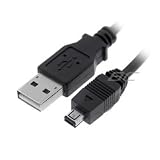 USB Type A Male / Mini-B Male Cable, 4 Pin, Black, 6 ft