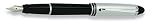 Aurora Ipsilon Metal Chrome Plated Cap w/ Black Barrel Fine Point Fountain Pen - AU-B11C-F
