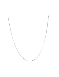 Silver with Rhodium Finish 1.1mm wide Diamond Cut Octagonal Snake Chain with Lobster Clasp