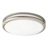 American Fluorescent CSC2232NT Contemporary 1-22, 1-32 Watt Round Flush Mount Light, Nickel Finish 