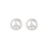 Sterling Silver Peace Sign Earrings