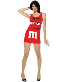 M&M Red Tank Dress Adult Costume Size One-Size 4-10