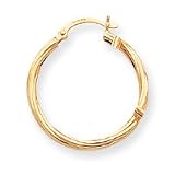 14k Polished 2mm Twisted Hoop Earrings