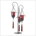 Tassel Votive Candle Holder Glass Centerpiece