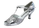 Gogo Dance Shoes - Silver Leather with Sparkle 2.5" Heel