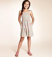 Pure Cotton Smocked Bright Checked Dress