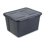 Advantus 34052 File Tote with Lid, 19w x 15-1/2d x 11h, Black
