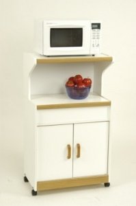 White Oak Microwave Cart