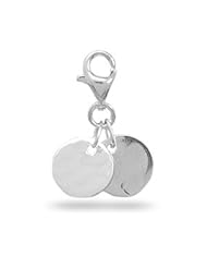 Lobster Clasp Charm with 2 Round Engravable Tags
