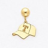 14K Texas Rangers Cap Ball Post Earrings