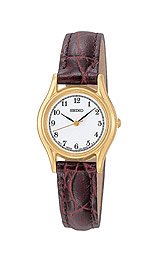 Seiko Women's SXGN38 Brown Leather Strap Watch