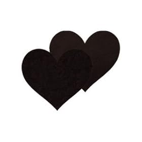 Nippies Black Heart Waterproof Self Adhesive Fabric Nipple Cover Pasties