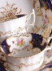 Review Coalport  / Coalport Blue Batwing Y2665 Cup and Saucer