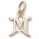 Rembrandt Charms Letter M Charm in Silver or Gold