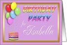 Isabella Birthday Party Invitation Card