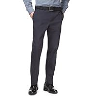 Big & Tall Cotton Rich Active Waistband Flat Front Travel Trousers