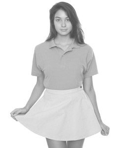 American Apparel Unisex Cotton Piqué Tennis Shirt Large-brown