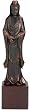 Unusual Birthday Gift Idea for Woman - Chinese Buddhist Kwan Yin Statues on Black Block Pedestal