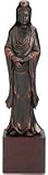 Unusual Birthday Gift Idea for Woman - Chinese Buddhist Kwan Yin Statues on Black Block Pedestal