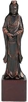 Unusual Birthday Gift Idea for Woman - Chinese Buddhist Kwan Yin Statues on Black Block Pedestal