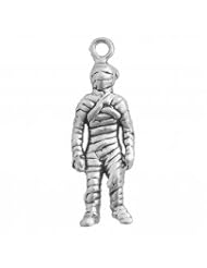 Sterling Silver 3D Cloth Wrapped Egyptian Mummy Halloween Charm