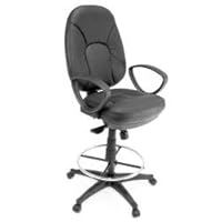 Drafting Chair - Momentum Black Vinyl Drafting Stool - 2503LST