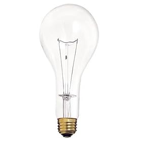 300 Watt PS25 Shape Light Bulb Clear Medium Base 130 Volt Long Life Incandescent by SLI Lighting