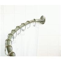 Zenna Home 35601BN, Curved Shower Curtain Rod, 60 to 72-Inch, Brushed Nickel