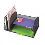 Safco 3264BL Safco Onyx Mesh Desk Organizer with Two Vertical/Two Horizontal Sections, BK