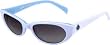 Tres Noir Shiny White and Blue CHERRY BOMB Sunglasses w/ Smoke Lens