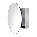 Croydex WC836005YW Severn Circular Mirror Cabinet, Stainless