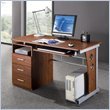 Techni Mobili Laminate Computer Desk in Mahogany