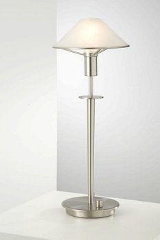 Holtkoetter Satin Nickel Alabaster White Glass Desk Lamp