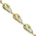 14k 3-D Sandal Created Opal Inlay Bracelet - 7 Inch