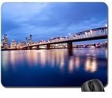 beautiful city bridge in evening Mouse Pad, Mousepad (Bridges Mouse Pad)