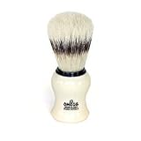Omega Boar Hair Shaving Brush with Stand - Cream