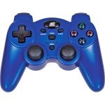New Dreamgear Radium Wireless Controller Ps3 Blue Dual Rumble Motors Ergonomic Design Turbo Function