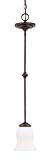 Nuvo Lighting 60/2433 Glenwood 1-Light Mini Pendant with Satin White Glass, Dark Sudbury Bronze