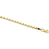 14K Yellow Gold Mirror Heart Chain - 16 inches
