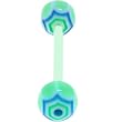 Bioplast Lime Blue Marracas Barbell Tongue Ring