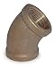 Industrial Grade 2CFJ8 Elbow, 45 Deg, 4 In, Red Brass