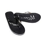 Just Married Flip Flops, XLarge, Black