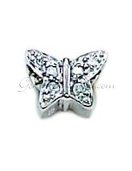 Sterling silver CZ Butterfly Zable Bead BZ1008